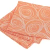 Lot De 3 Serviettes De Table 45x45 Cm Jacquard Coton SPIRALE Orange Papaye