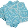 Lot De 3 Serviettes De Table 45x45 Cm Jacquard Coton SPIRALE Bleu Turquoise