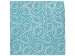 Lot De 3 Serviettes De Table 45x45 Cm Jacquard Coton SPIRALE Bleu Turquoise -Herman Miller Magasin linge de table 8954343