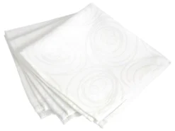 Lot De 3 Serviettes De Table 43x43 Cm Jacquard Coton SPIRALE Blanc