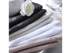 Lot De 3 Serviettes De Table 45x45 Cm Jacquard 100% Polyester BRUNCH Blanc -Herman Miller Magasin linge de table 8954419