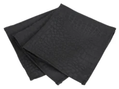Lot De 3 Serviettes De Table 45x45 Cm Jacquard 100% Polyester LOUNGE Noir