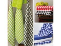 Lot De 2 Torchons De Cuisine éponge 50x50 Cm SQUARES VICHY Vert Pistache -Herman Miller Magasin linge de table 8956443