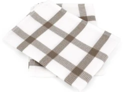 Lot De 2 Torchons De Cuisine 50x70 Cm CHECKS Beige
