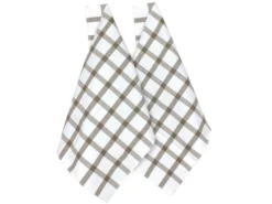 Lot De 2 Torchons De Cuisine 50x70 Cm CHECKS Beige -Herman Miller Magasin linge de table 8957153
