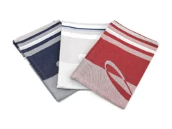 Lot De 3 Torchons De Cuisine Jacquard Anne-de-Solène Marianne Bleu Blanc Et Rouge