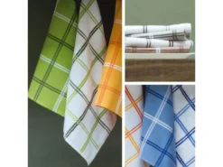 Lot De 2 Torchons De Cuisine éponge 50x50 Cm SQUARES Marron -Herman Miller Magasin linge de table 8958313