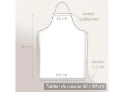 Tablier De Cuisine 60x90 Cm Coton LINE Bleu -Herman Miller Magasin linge de table 8960163