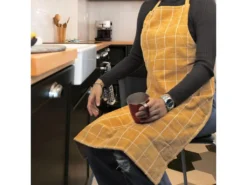 Tablier De Cuisine 60x90 Cm Coton NEW SQUARES Jaune -Herman Miller Magasin linge de table 8960205