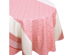 Nappe Ovale 170x240 Cm Jacquard Coton + Enduction Acrylique CHARLESTON Rouge Corail