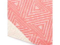 Nappe Ovale 170x240 Cm Jacquard Coton + Enduction Acrylique CHARLESTON Rouge Corail -Herman Miller Magasin linge de table 8961027