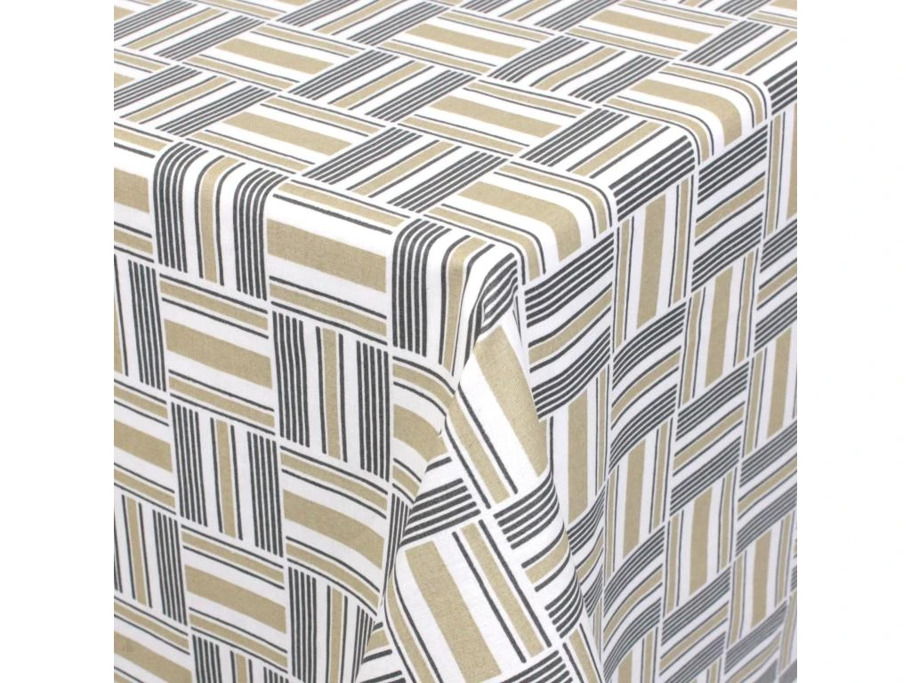 Nappe Rectangle 160x350 Cm GRAPHIC Beige Coton + Enduction Acrylique 2 Nappe Rectangle 160x350 Cm GRAPHIC Beige Coton + Enduction Acrylique – Image 2