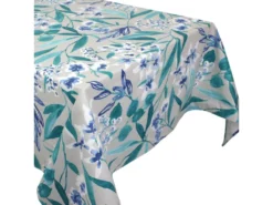 Nappe Carrée 170x170 Cm ANITA Vert Emeraude Coton + Enduction Acrylique