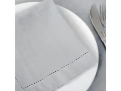 Lot De 12 Serviettes De Table Coloris Gris Clair - Dim : L.40 X L.40 Cm