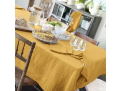 3 Serviettes De Table En Gaze De Coton Safran -Herman Miller Magasin linge de table 9545721