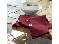 3 Serviettes De Table En Gaze De Coton Rouge -Herman Miller Magasin linge de table 9545731