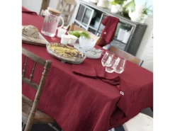 3 Serviettes De Table En Gaze De Coton Rouge -Herman Miller Magasin linge de table 9545733