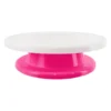 Plateau Tournant "Gâteaux" 27cm Rose & Blanc