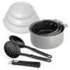 Studio Gris - Lot 9 Pièces - 3 Casseroles, 3 Couvercles, 2 Cuillères Et Poignée Amovible