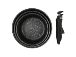 Lot De 3 Casseroles "Baucuse" 20cm Noir