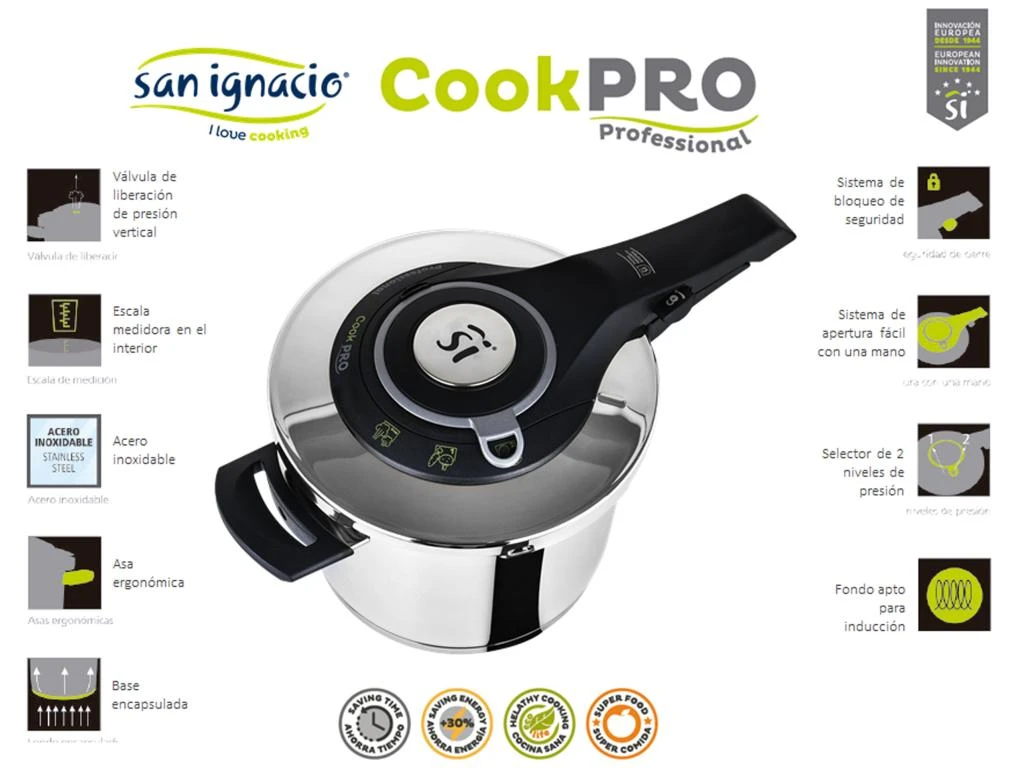 Autocuiseur 22 Cm 6 L COOKPRO Acier Inoxydable 3 Autocuiseur 22 Cm 6 L COOKPRO Acier Inoxydable – Image 3