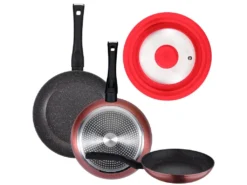 Pack De 3 Casseroles ø20 / 24 Et 28 Cm + Couverts Universel (16,18,20 Cm) Rouge