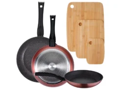 Pack De 3 Casseroles ø20 / 24 Et 28 Cms + Set De 3 Planches De Bambou Pour Votre Cuisine