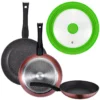 Pack De 3 Casseroles ø20 / 24 Et 28 Cm + Couverts Universel (24,26,28 Cm) Vert