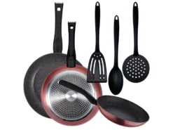 3 Pack De 3 Casseroles ø20 / 24 Et 28 Cms + Set 3pc D'ustensiles De Cuisine