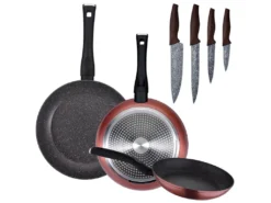 Pack De 3 Casseroles ø20 / 24 Et 28 Cm + 4pc De Couteaux En Acier Inoxydable