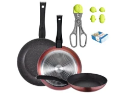 Pack De 3 Casseroles ø20 / 24 Et 28 Cm + Ustensile Multi-caractéristiques Le Croquetera Avec 4 Moules Avec 20 Plateaux De Conservation