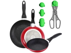Pack De 3 Casseroles Couverts ø16cm ø20cm ø24cm + Ustensile Multi-utilisateurs Avec 4 Moules Interchangeables
