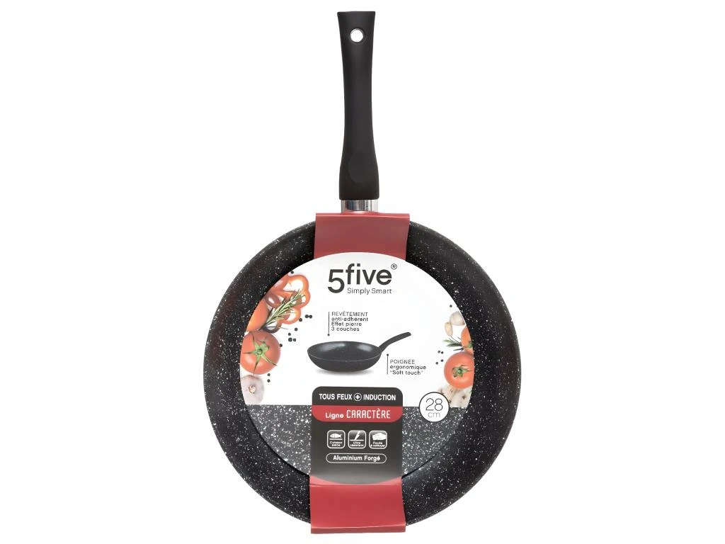 Poêle Alu Forgé Caractère D28 Noir - FIVE 3 Poêle Alu Forgé Caractère D28 Noir - FIVE – Image 3