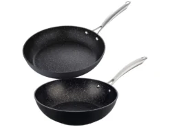 Ensemble Poêles 28x6.0 Et Wok 28x8.0 Cm En Aluminium Forgé Pour Induction Vita