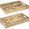 Set De 2 Plateaux En Bois De Manguier
