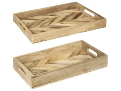 Set De 2 Plateaux En Bois De Manguier