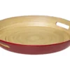 Plateau En Bambou D 42 Cm Rose Nacarat
