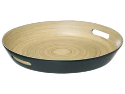 Plateau En Bambou D 42 Cm Bleu Pétrole