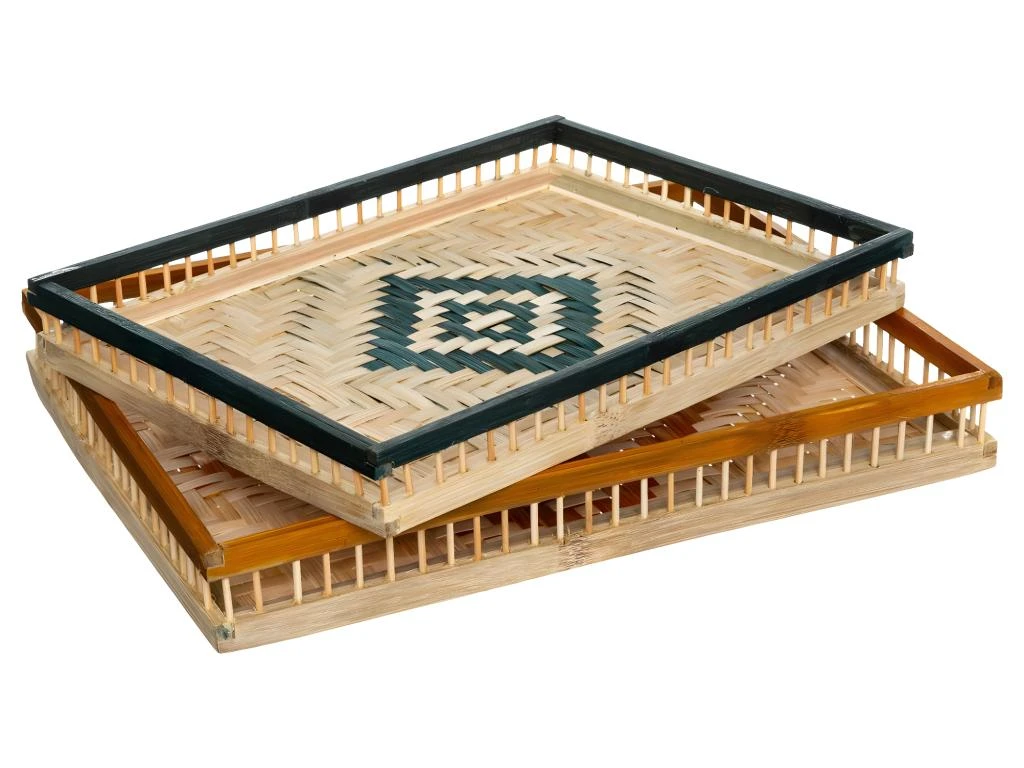 Set De 2 Plateaux En Bambou 1 Set De 2 Plateaux En Bambou