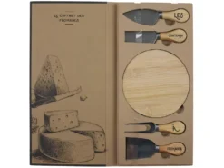 Coffret à Fromages Planche En Hévéa Et 4 Couteaux
