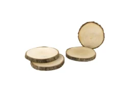 Set De 4 Dessous De Verre En Rondin De Bois 11 Cm