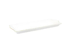 Plat De Service En Porcelaine Liseré Doré 34 X 14 Cm