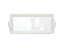 Plat De Service En Porcelaine Liseré Doré 34 X 14 Cm -Herman Miller Magasin presentation et service 12766897