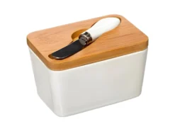 Beurrier & Couteau "Grès" 13cm Blanc