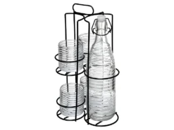 Coffret 6 Pièces "Modern Wood" 33cm Transparent