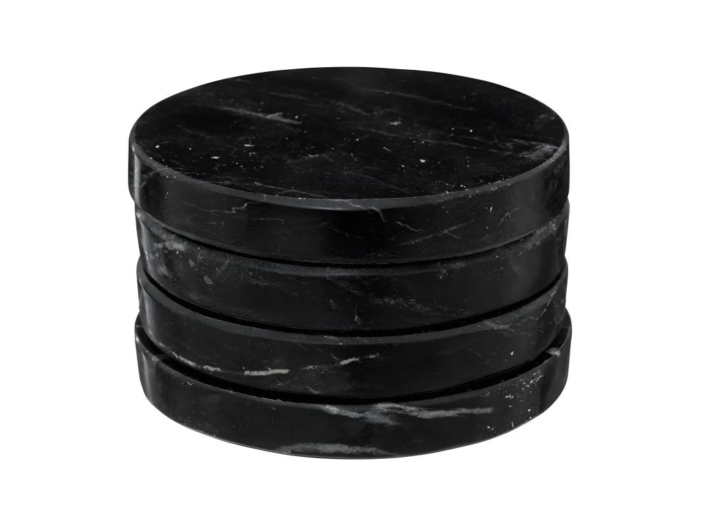 Lot De 4 Dessous De Verre "Sublima" 10cm Noir 2 Lot De 4 Dessous De Verre "Sublima" 10cm Noir – Image 2