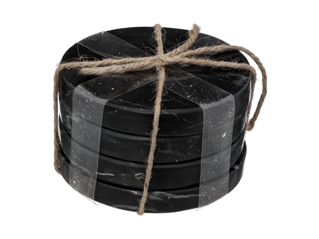 Lot De 4 Dessous De Verre "Sublima" 10cm Noir 3 Lot De 4 Dessous De Verre "Sublima" 10cm Noir – Image 3