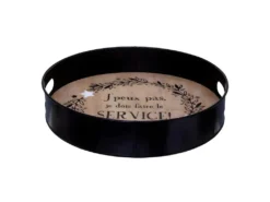 Plateau De Service Déco "Marron Glacé" 35cm Noir
