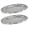 Lot De 2 Plateaux Déco "Louis XV" 58cm Argent