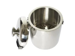 Seau à Glace En Métal "Couvercle" 1,3L Argent